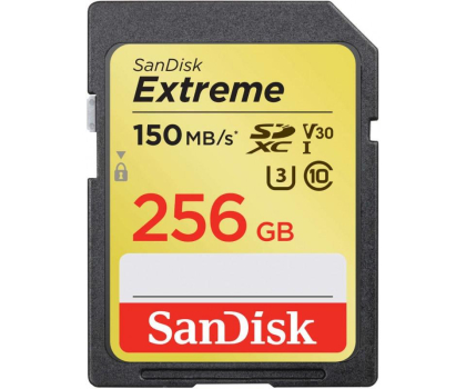 Karta pamięci Sandisk 256GB SDXC Extreme zapis 70MB/s odczyt 150MB/s